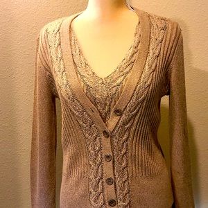 NWOT Sparkle St. John Cardigan set M